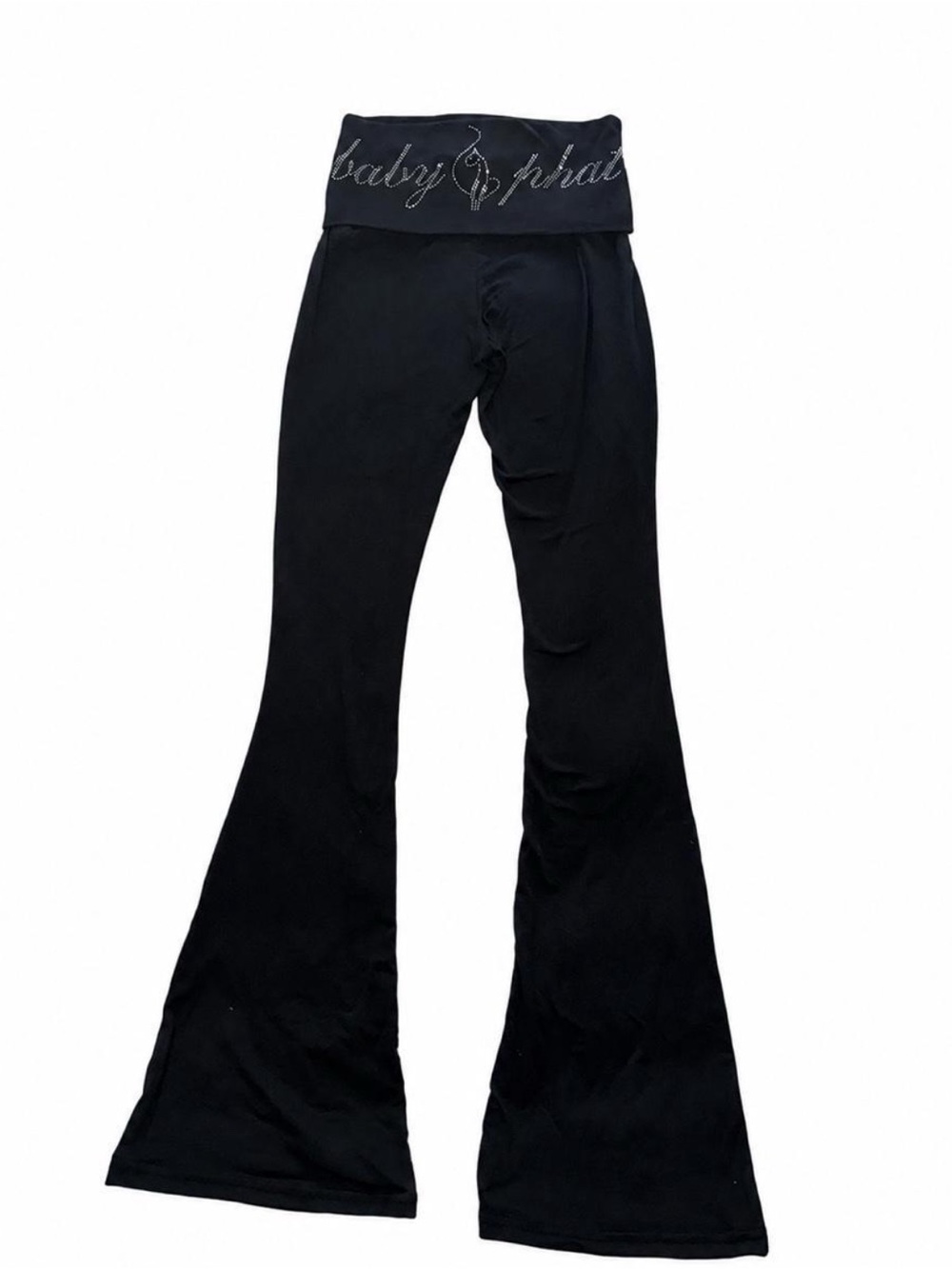 Baby Phat  Black Fold-Over Waist Flare Leggings - Picture 2 of 3